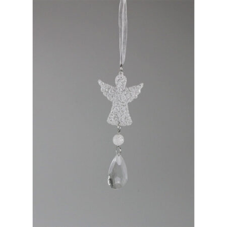 Crystal look Angel Hanging Ornament – White