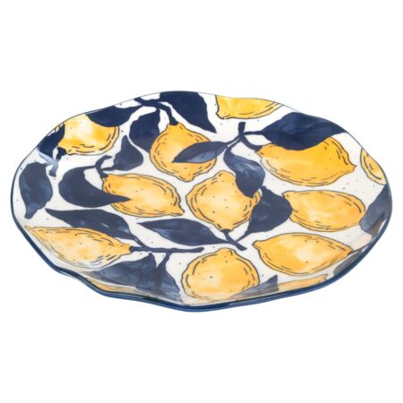 BLUE PORCELAIN LEMON DESIGN PLATE