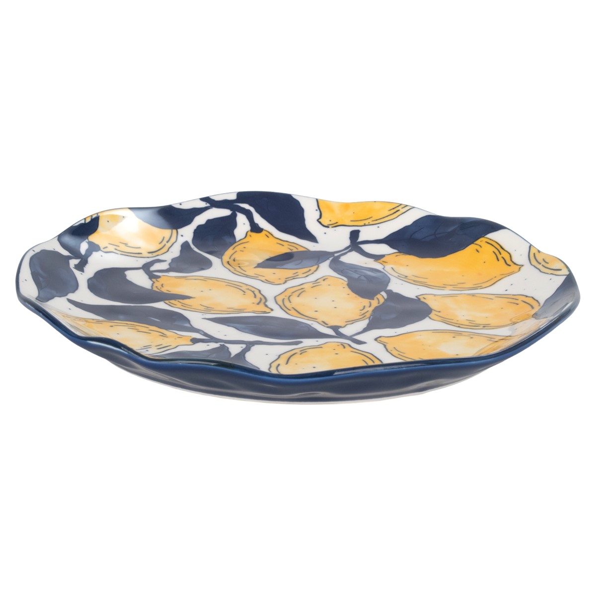 BLUE PORCELAIN LEMON DESIGN PLATE - Image 2
