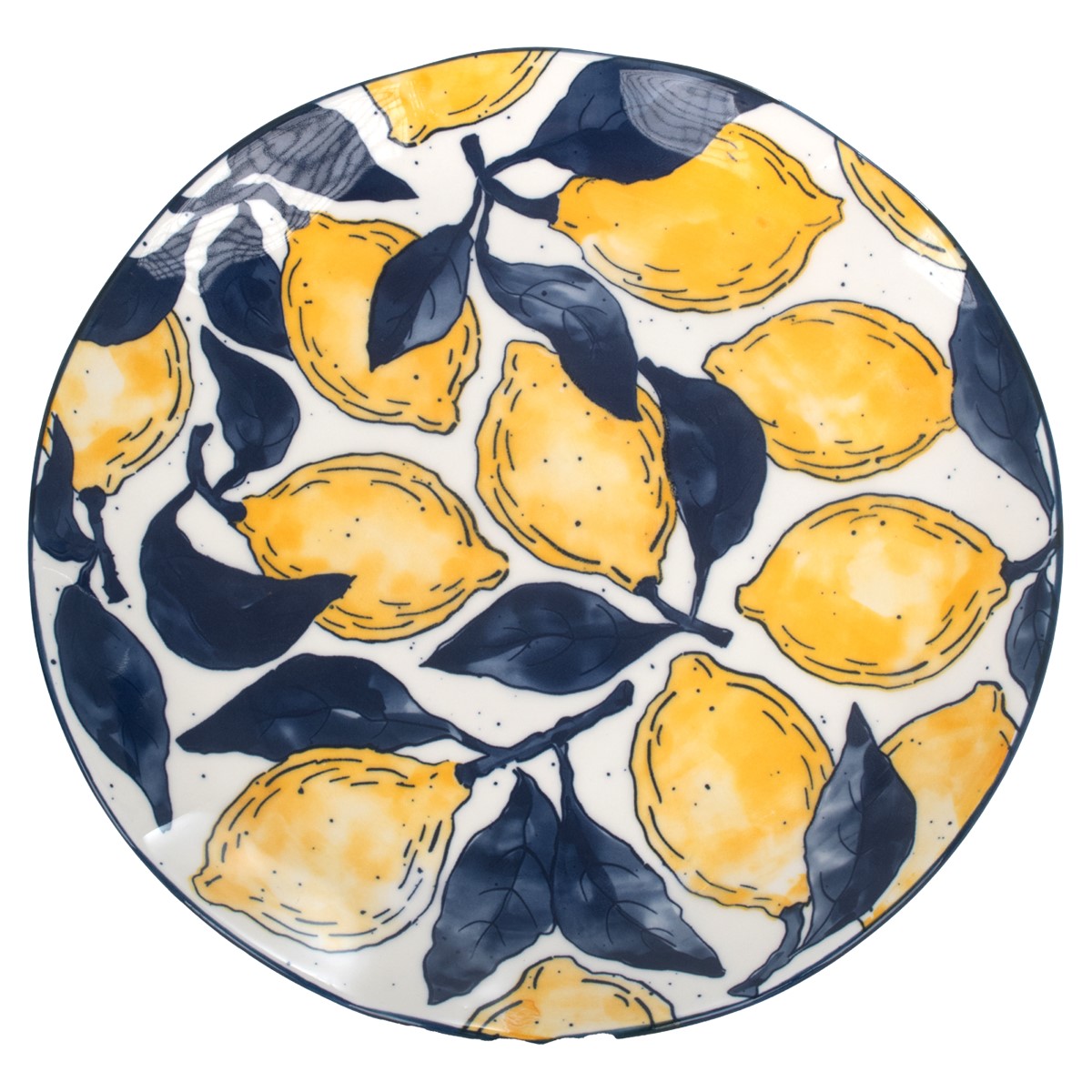 BLUE PORCELAIN LEMON DESIGN PLATE - Image 3